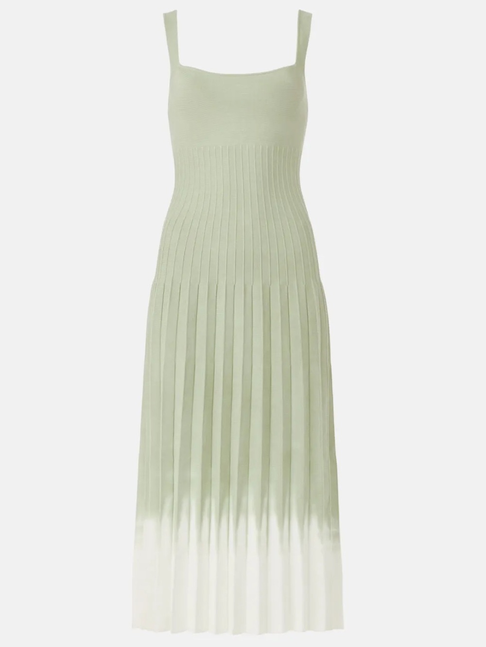 Staud $295 Retail Green Pleated Tie Dye Ellison Dress